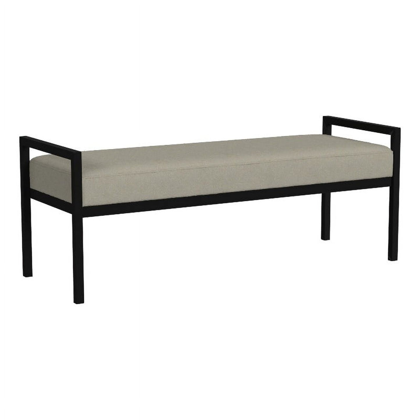 HomePop Modern Metal & Velvet Bench, 49.5"W x 17.25"D x 19"H, Spice/Black