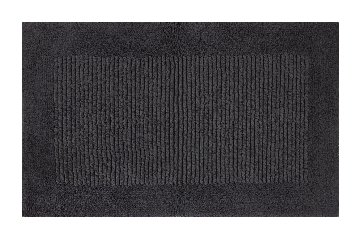 Hotel Style Grey 2-Piece Egyptian Cotton Reversible 17" x 24" Bath Rug Set