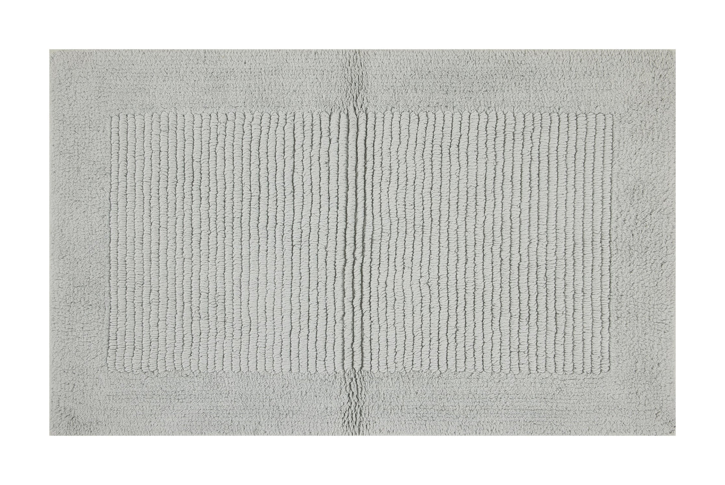 Hotel Style Silver 2-Piece Egyptian Cotton Reversible 17" x 24" Bath Rug Set