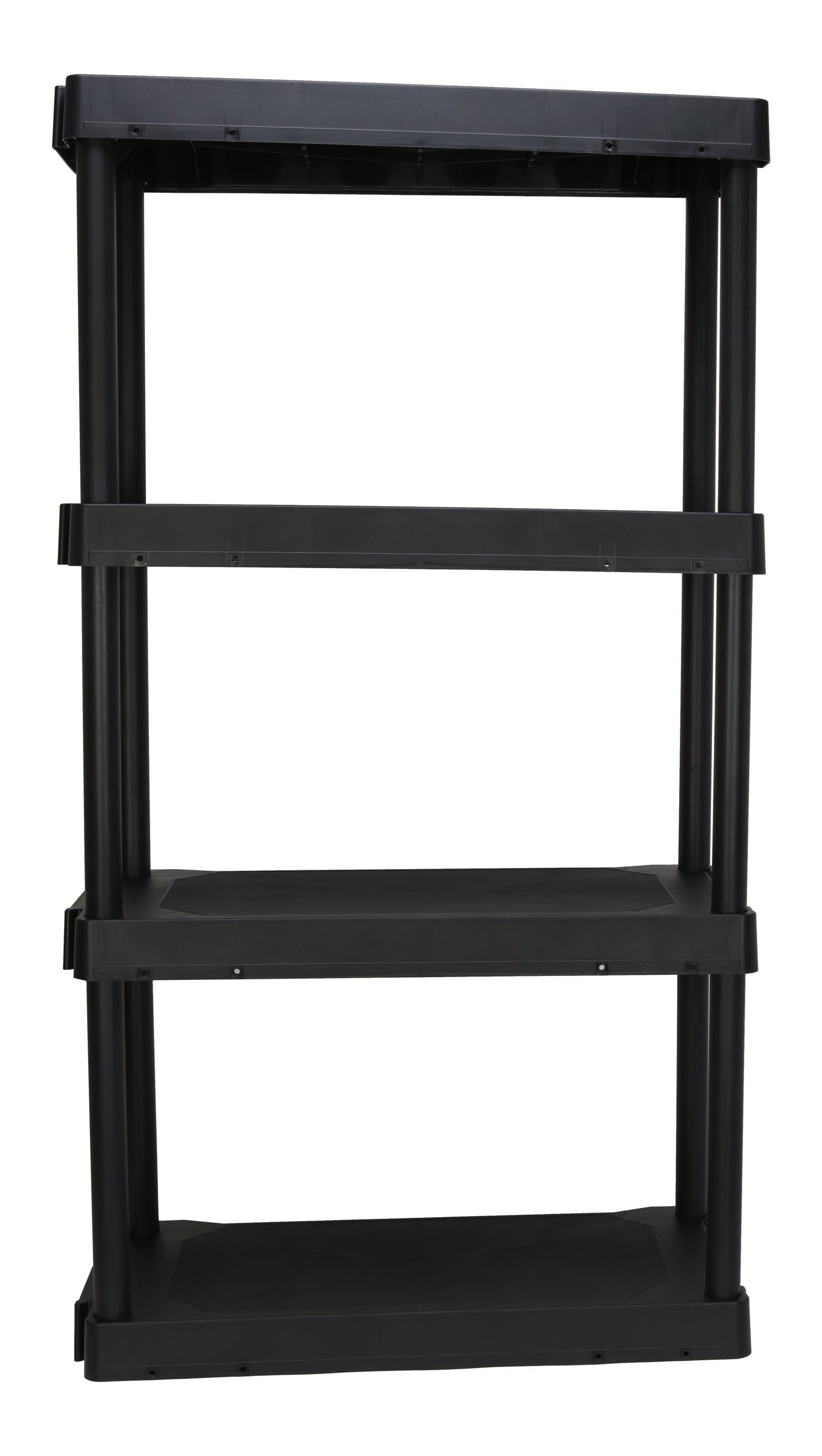 Hyper Tough 4-Shelf Black Plastic Garage Shelving Unit, 14"D x 21.75"W x 47.6"H