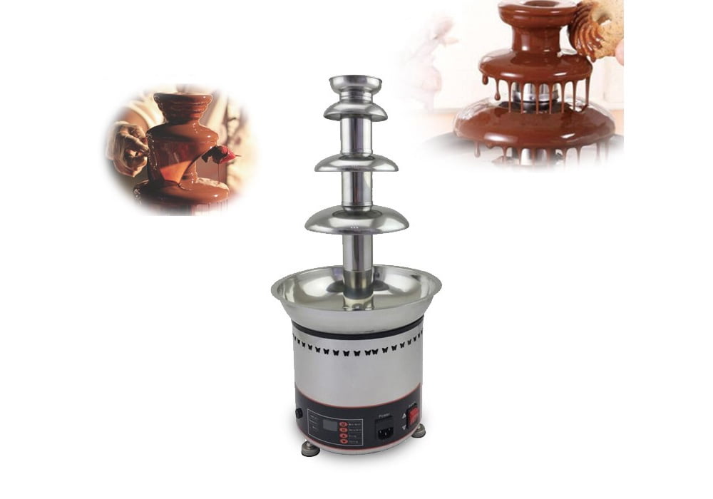 INTSUPERMAI Electric Chocolate Fountain Machine 4 Layers Stainless Steel