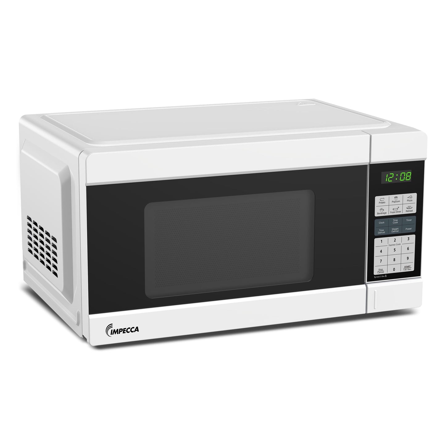 Impecca 1.1 Cubic Feet Microwave, Sleek Countertop Design, White