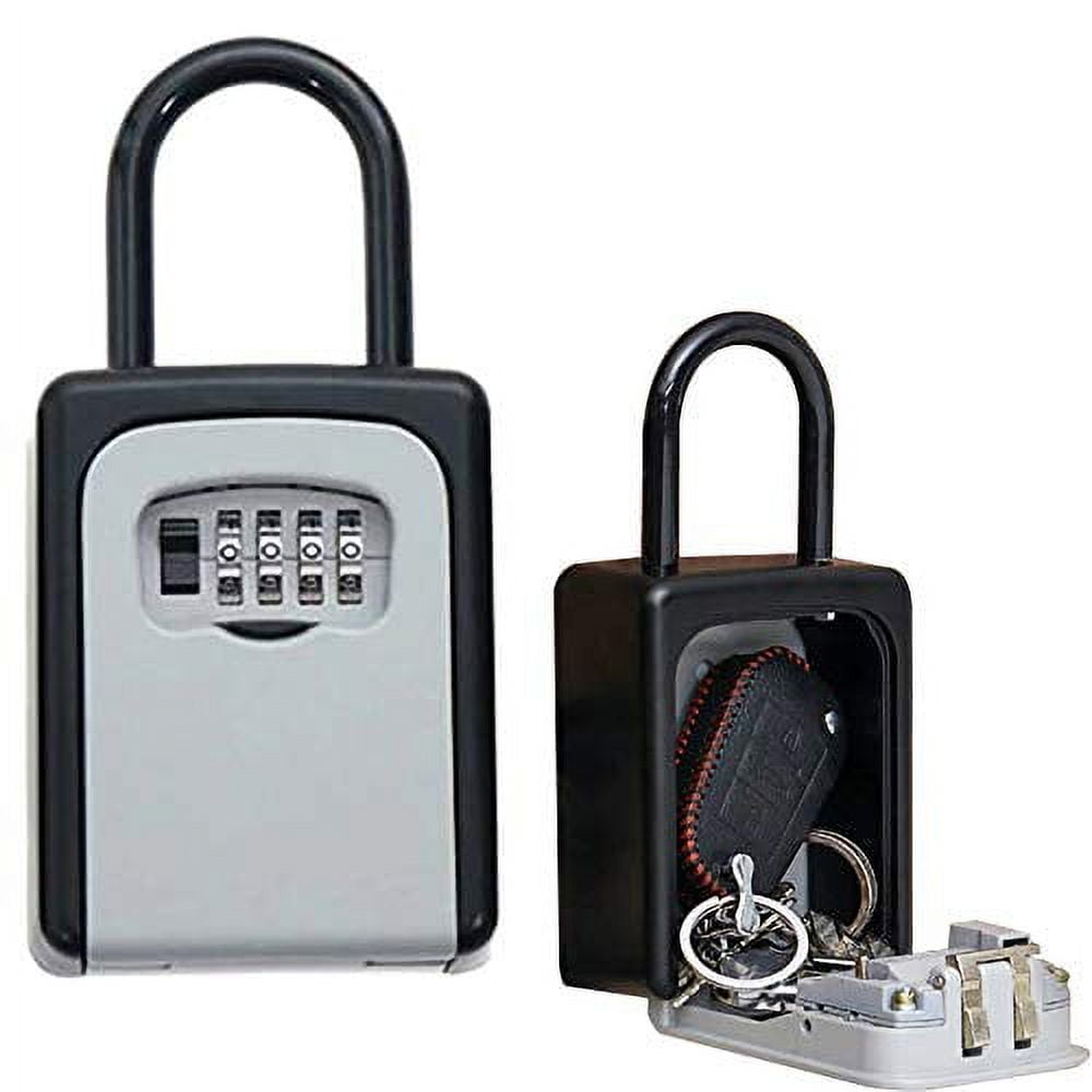 K-Cliffs Heavy Duty Metal Key Lock Box Portable 4 Digit Combination Key Realtor's Open House Holds up to 5 Keys