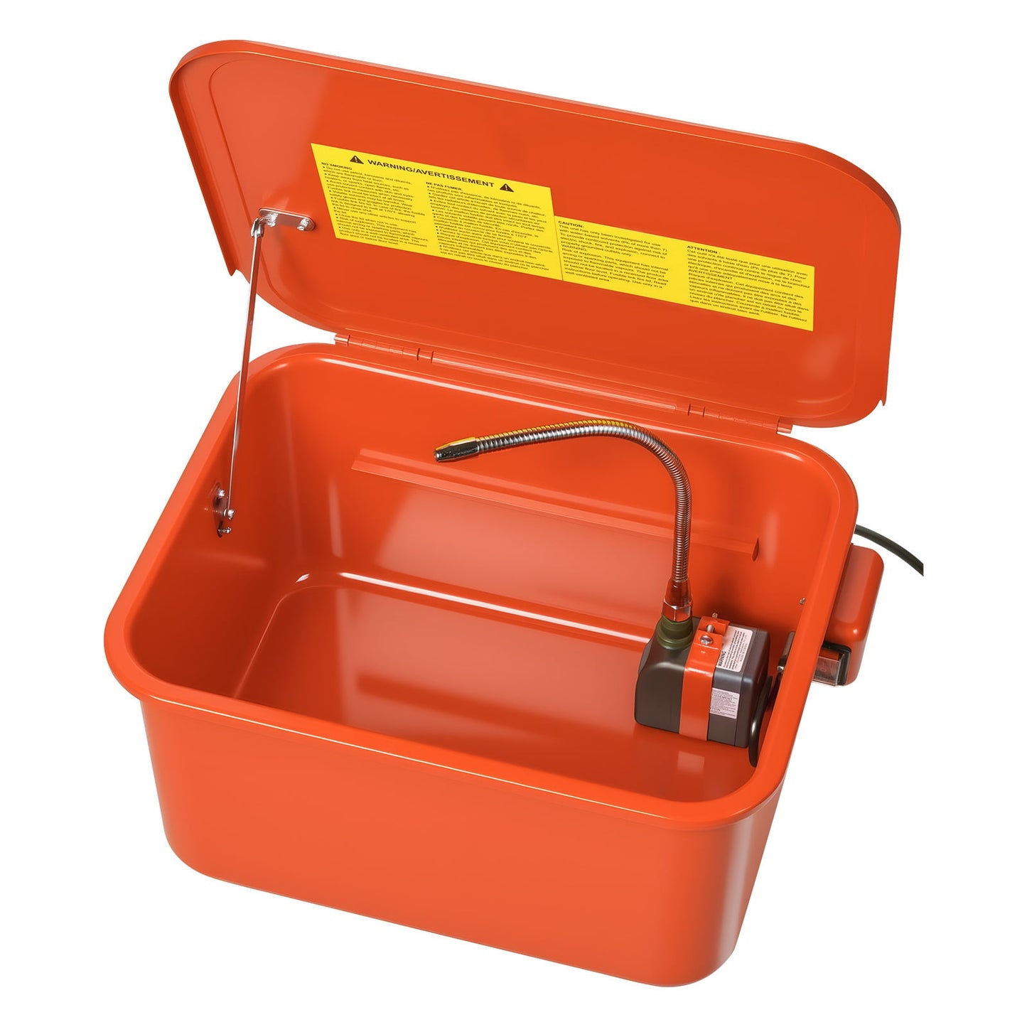 KFFKFF 5-Gallon Parts Washer, 3.5-Gallon Solvent Capacity, 0.4-Gallon/Minute Pump Output, Portable Steel Cleaner with Electric Pump for Bearings, Gears, and Carburetors