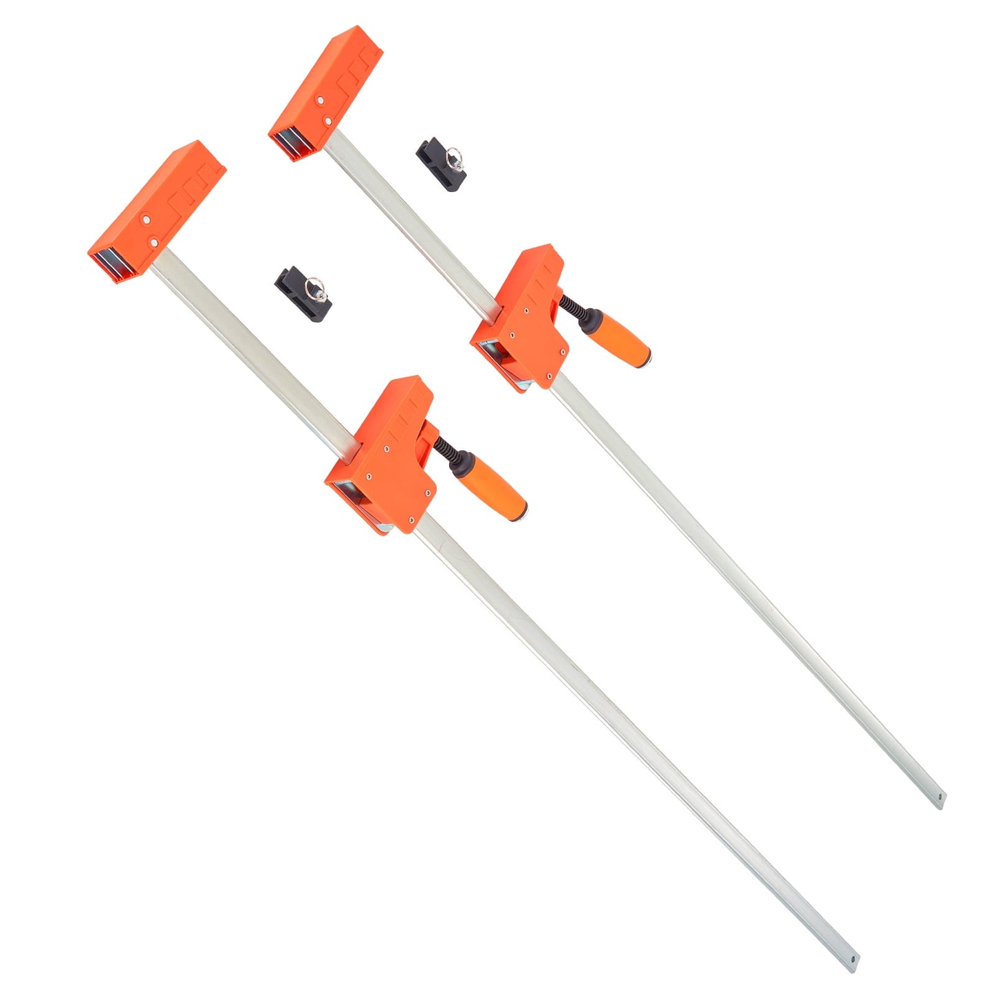 KFFKFF 50" Parallel Bar Clamps, 2-Pack Heavy-Duty F Clamps with 1100 lbs Load Capacity, Durable Plastic and Carbon Steel Construction, Ideal for Woodworking and Metalworking Projects
