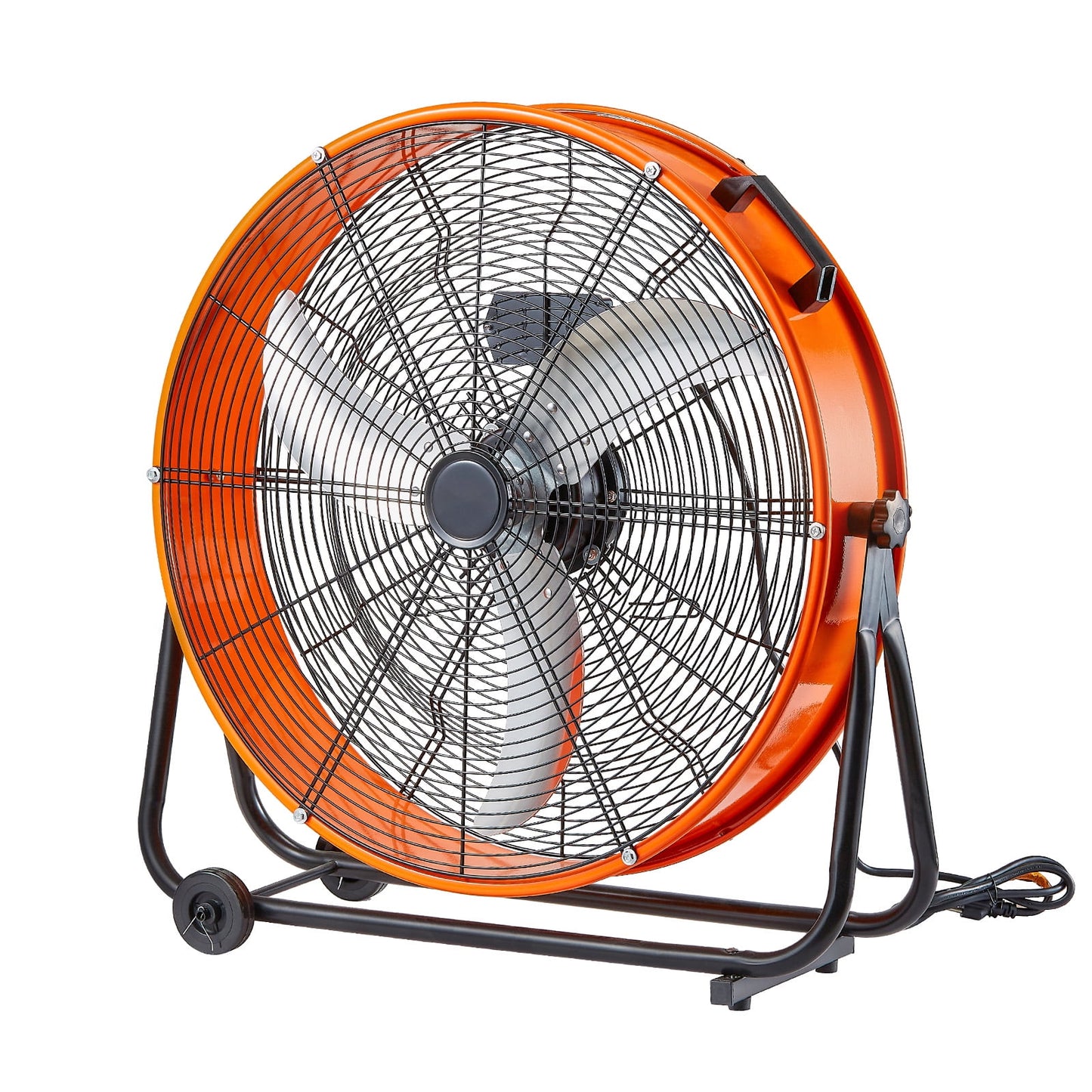 KFFKFF Barrel Fan, 24 Inch Powerful Industrial Circulation Fan, Robust Commercial Application 3-Speed 8600CFM, 360°Flexible Adjustment Industrial Ground Fan for Warehouse, Workshop, Factory, Basement
