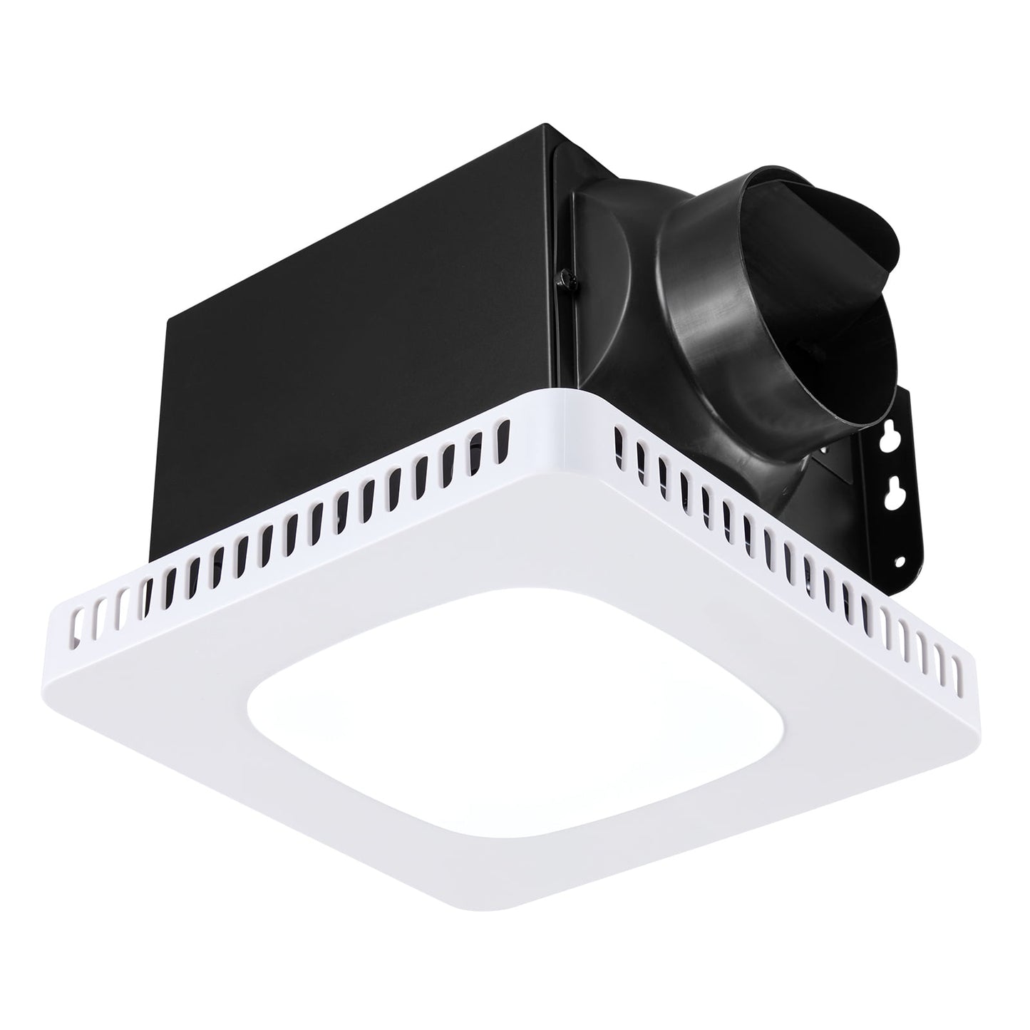 KFFKFF Bathroom Exhaust Fan with LED Light, 80 CFM Ventilation System, Adjustable Three-Color Temperature, 1.5 Sones Quiet Operation, Durable AC Motor Ceiling Fan for Laundry, Storage, and Home Use