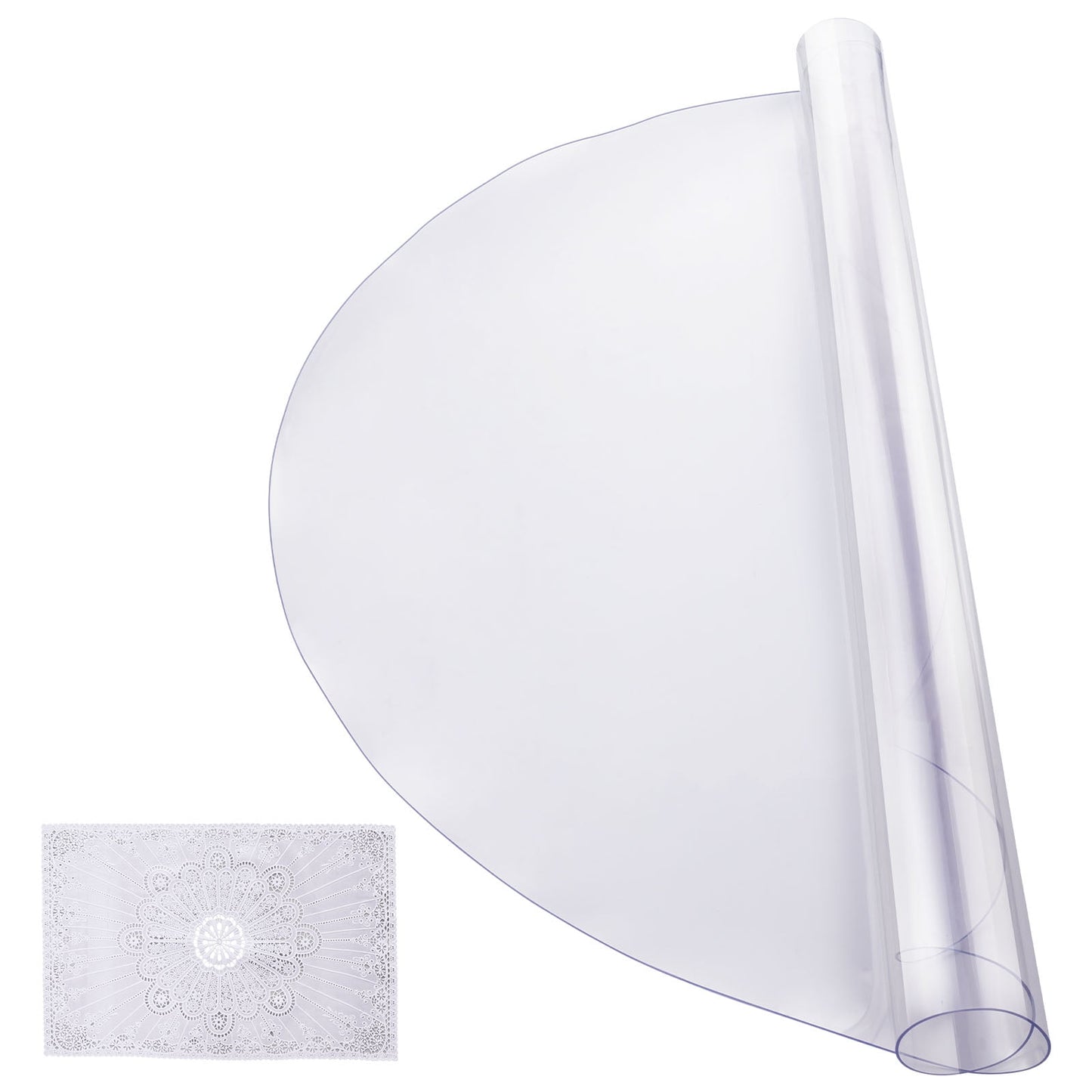 KFFKFF Clear PVC Table Cover, Dimensions 42 x 42 Inches, Thickness 2.0 mm, Round Table Protector, Resistant to Water and Simple to Clean, Ideal for Office Desk, Dining Room Table