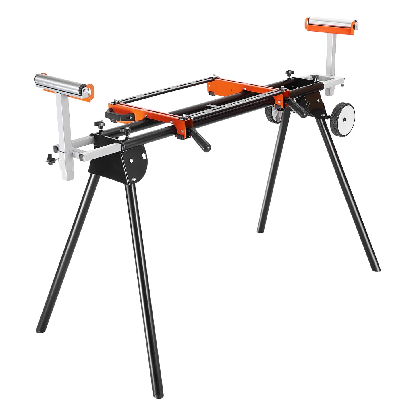 KFFKFF Miter Saw Stand, Steel Stand with 550lbs Weight Capacity, Collapsible and Compact, Adjustable Dimensions and Height, Comes with Unified Mounting Brackets and Clamps