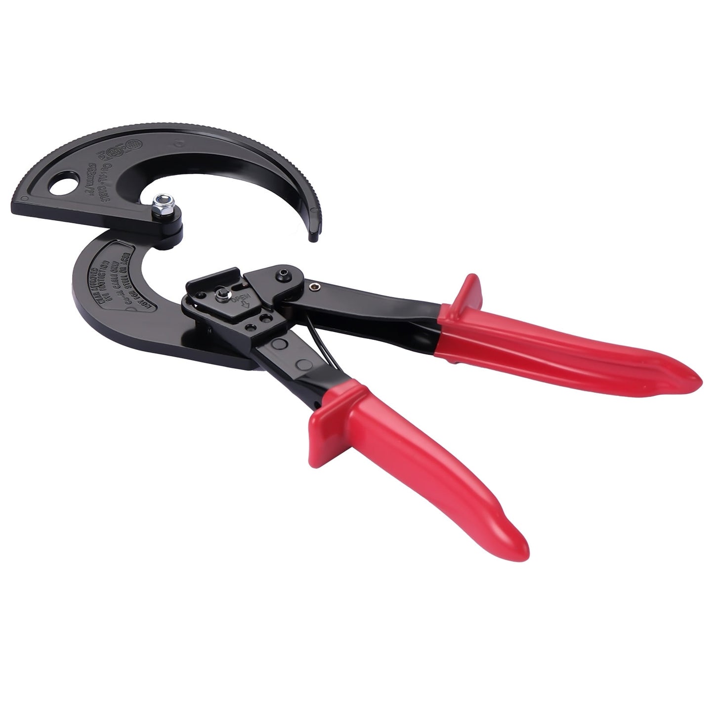 KFFKFF Ratcheting Cable Cutter with Spring Steel Blades, Insulated Handles, Quick-Release Mechanism, Heavy-Duty Tool for Cutting Copper and Aluminum Cables Up to 800 MCM / 400 mm²