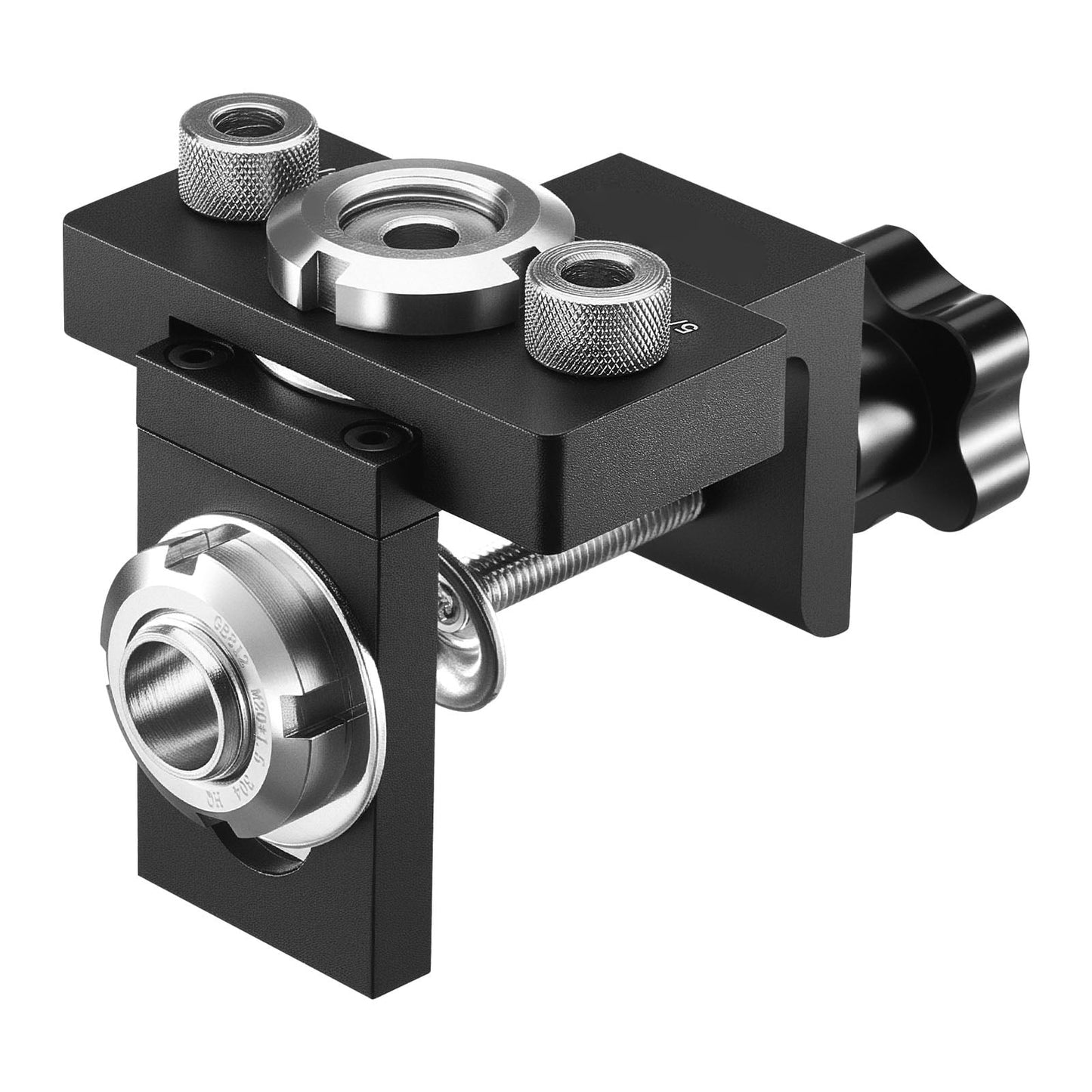 KFFKFF Self-Centering Doweling Jig Kit, Aluminum Alloy Woodworking Tool for Precise Holes, Includes 3 Drill Bit Sizes: 5/16", 3/8", and 19/32", Adjustable Width for Various Woodworking Applications