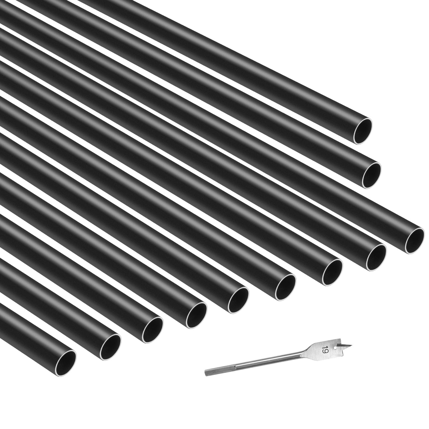 KFFKFF Stair Railing Spindles 51 Set, 32 Inch Aluminum Staircase Spindles, 3/4 Inch Weather-Resistant Circular Metal Railing, Robust Empty Deck Railing with #19 Drill Bit for Stairways
