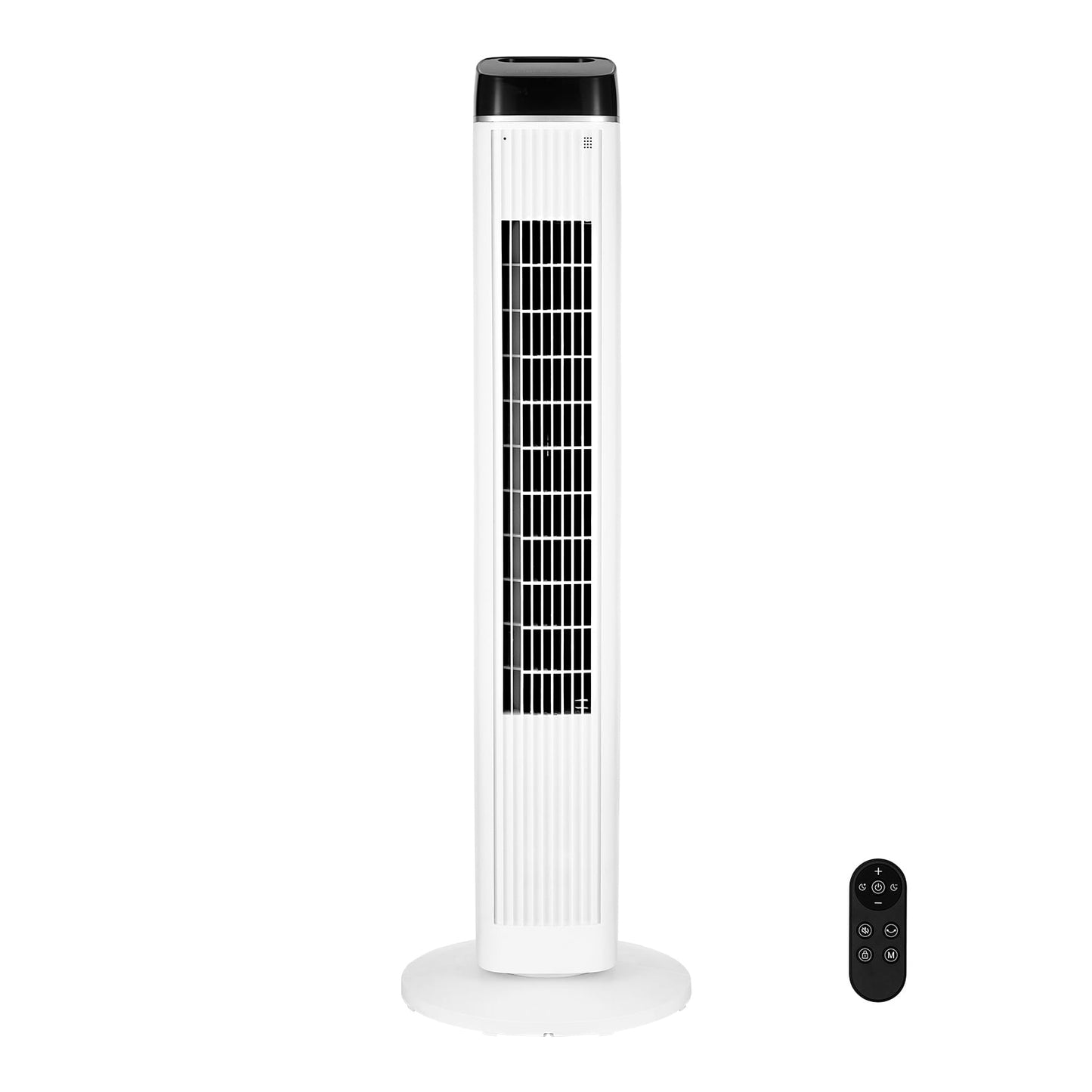 KFFKFF Tower Fan with 22 ft/s Airflow, Quiet Operation, 70° Oscillation, 3 Speeds, 4 Modes, 12-Hour Timer, Portable Bladeless Design with Remote Control for Indoor Use in Bedrooms, Offices, and Homes
