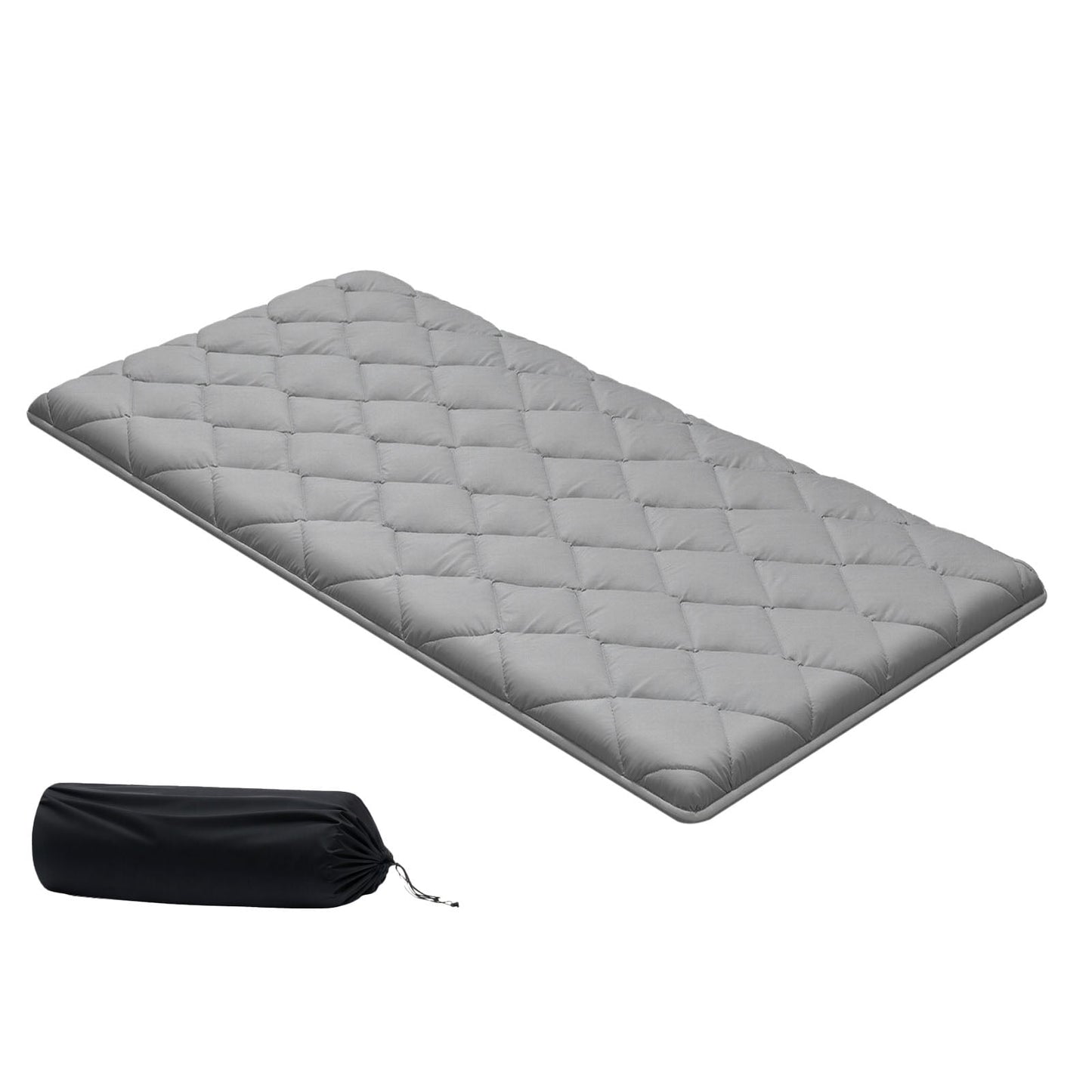 KFFKFF Twin Size Foldable Japanese Tatami Mattress, Brushed Fabric Foam, 80×39×3.5 in, Gray