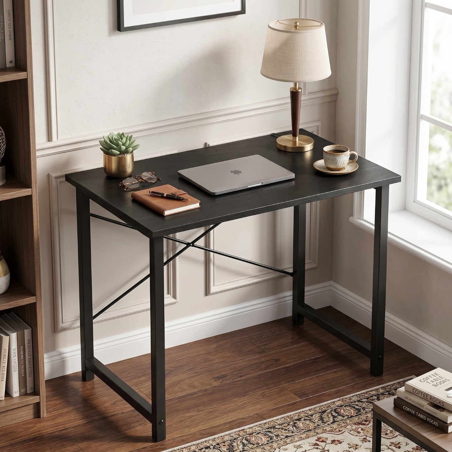 Kelno 31.5 Inch Small Computer Desk Home Office Study Writing Desk Gaming Table,Black