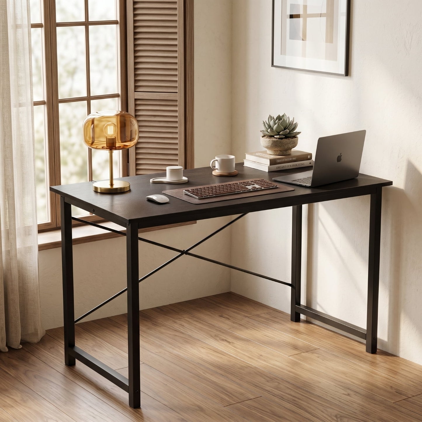 Kelno 47 Inch Computer Desk Home Office Writing Study Desk Gaming Table,Black
