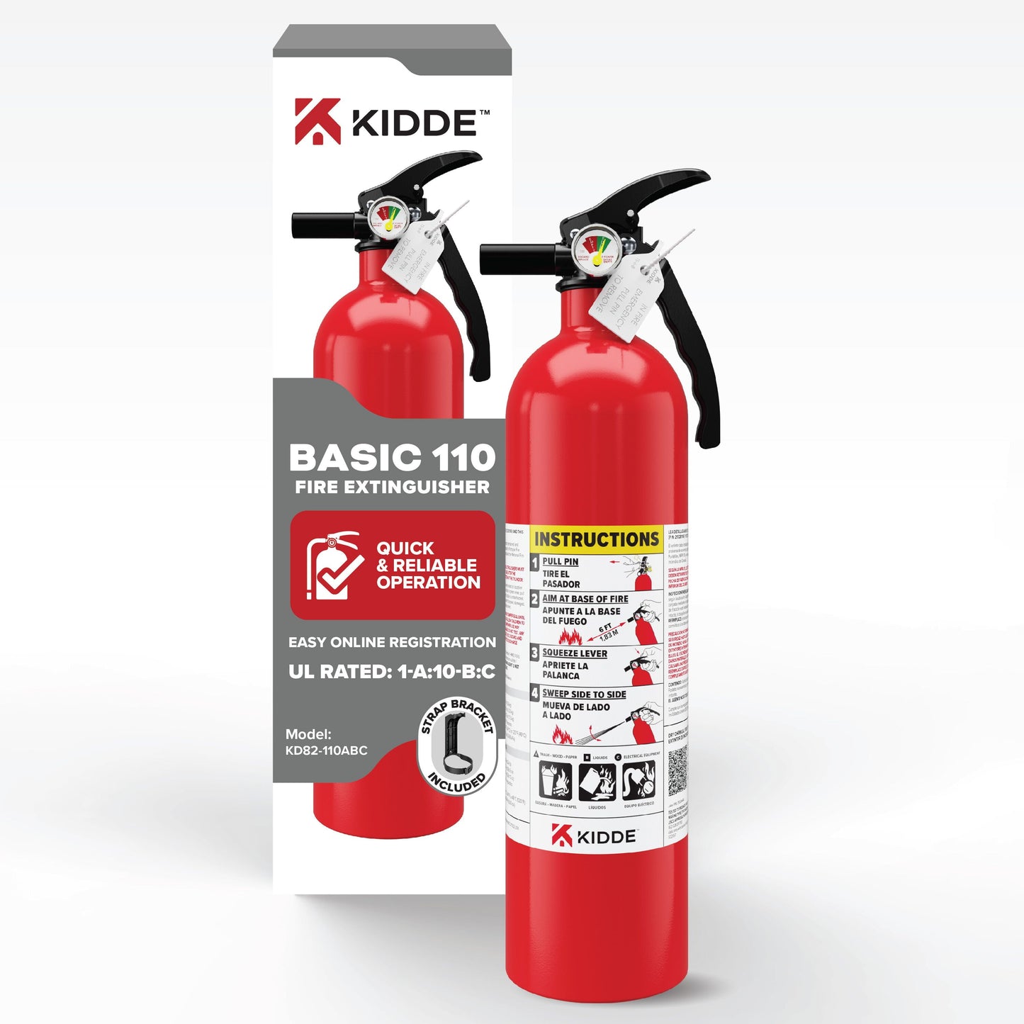 Kidde Extintor Básico de Incendios para el Hogar, Residencial 1A10BC