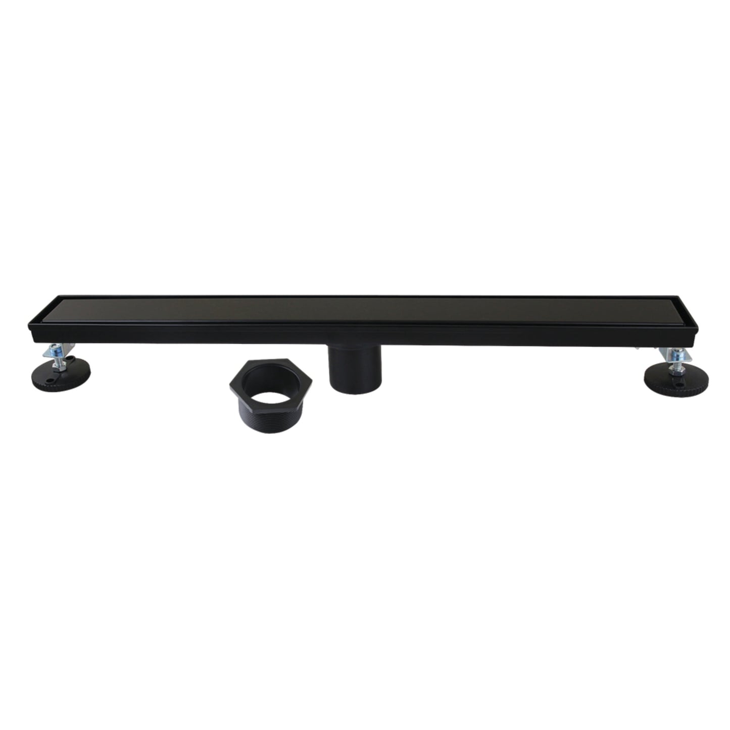 Kingston BSF2420 Watercourse 24-Inch Stainless Steel Linear Shower Drain with Reversible Tile Insert and Flat Grate in Matte Black
