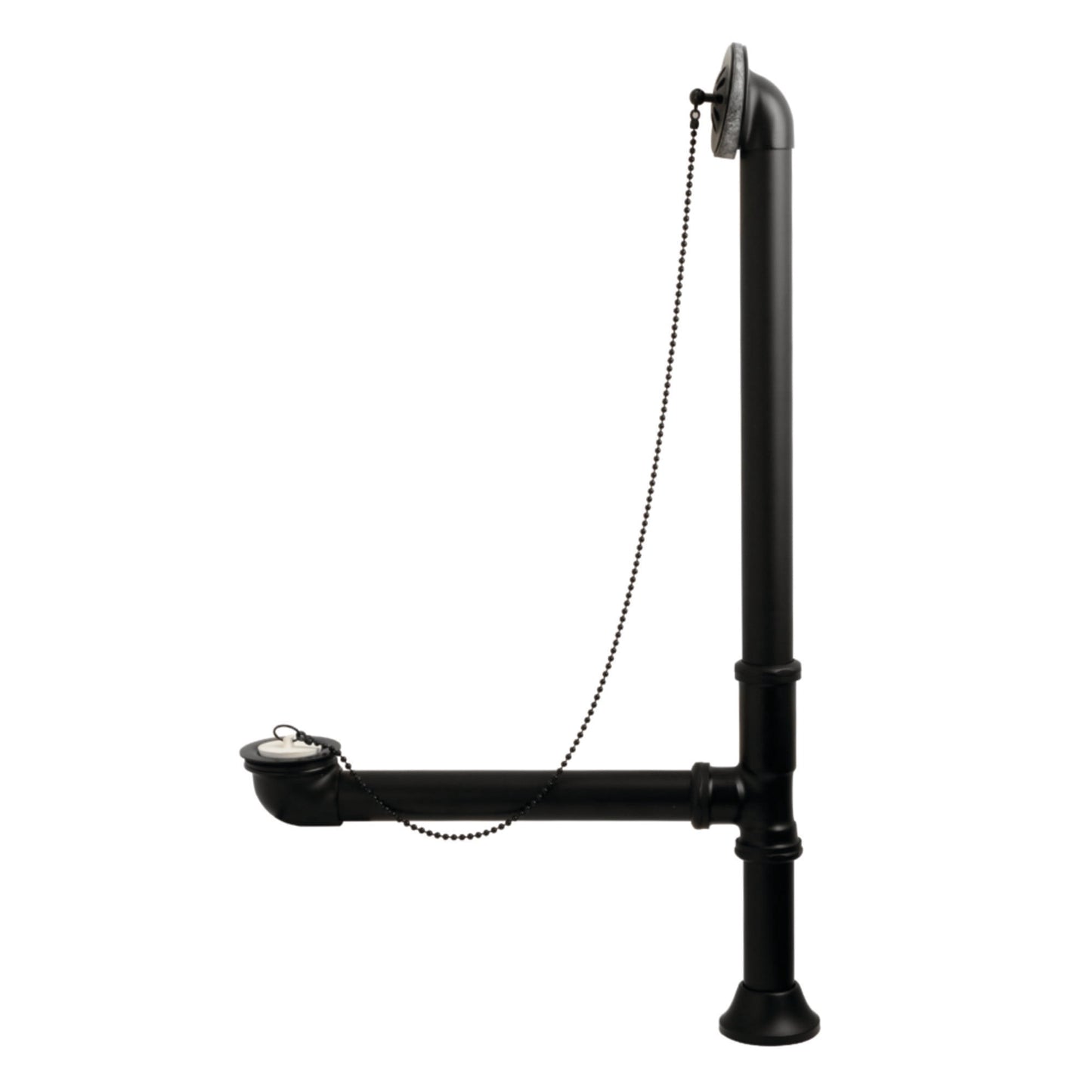 Kingston Brass CC2090 Brass Chain and Stopper Tub Waste and Overflow in Matte Black