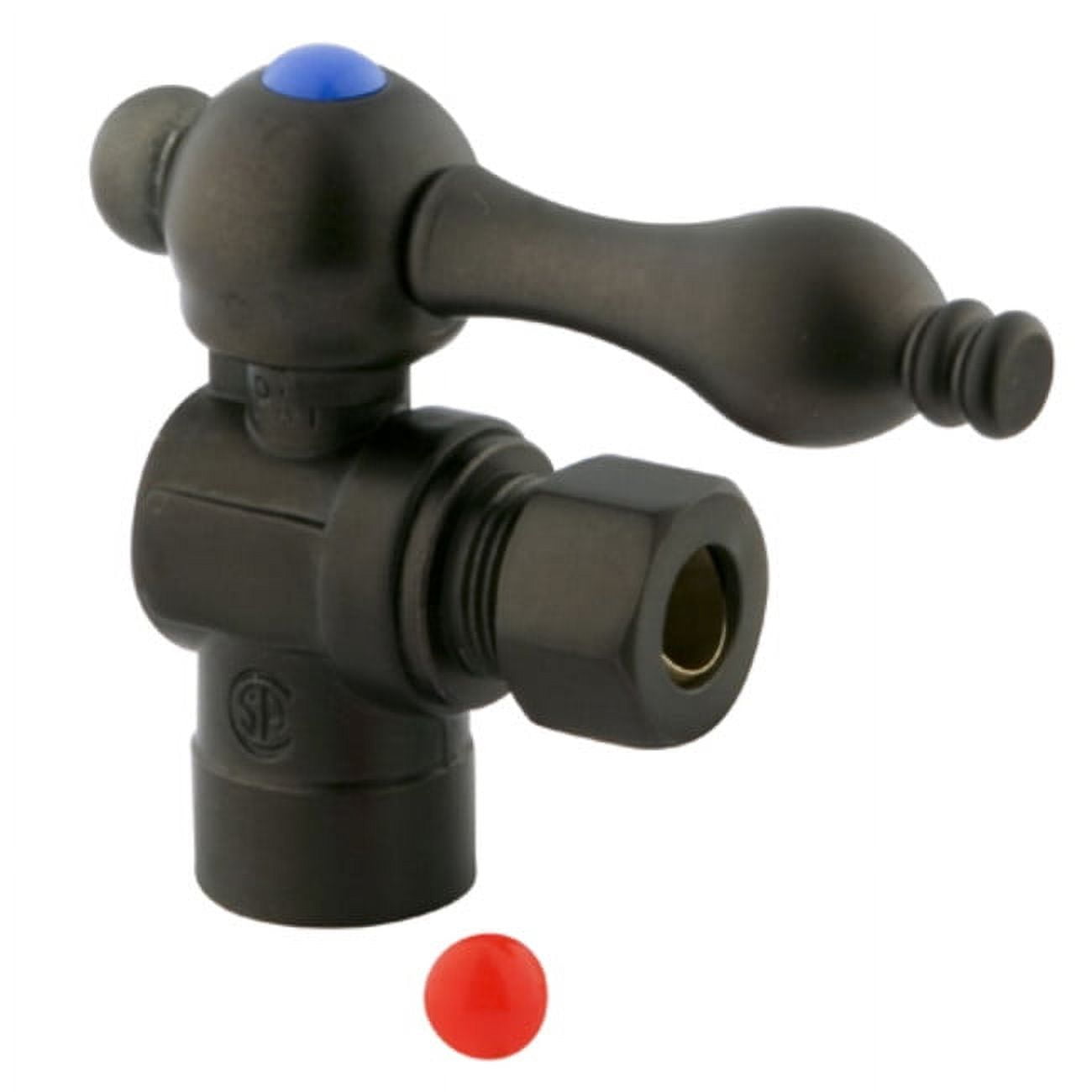 Kingston Brass CC43205 1/2" Sweat x 3/8" OD Comp Angle Stop Valve, Oil Rubbed Bronze