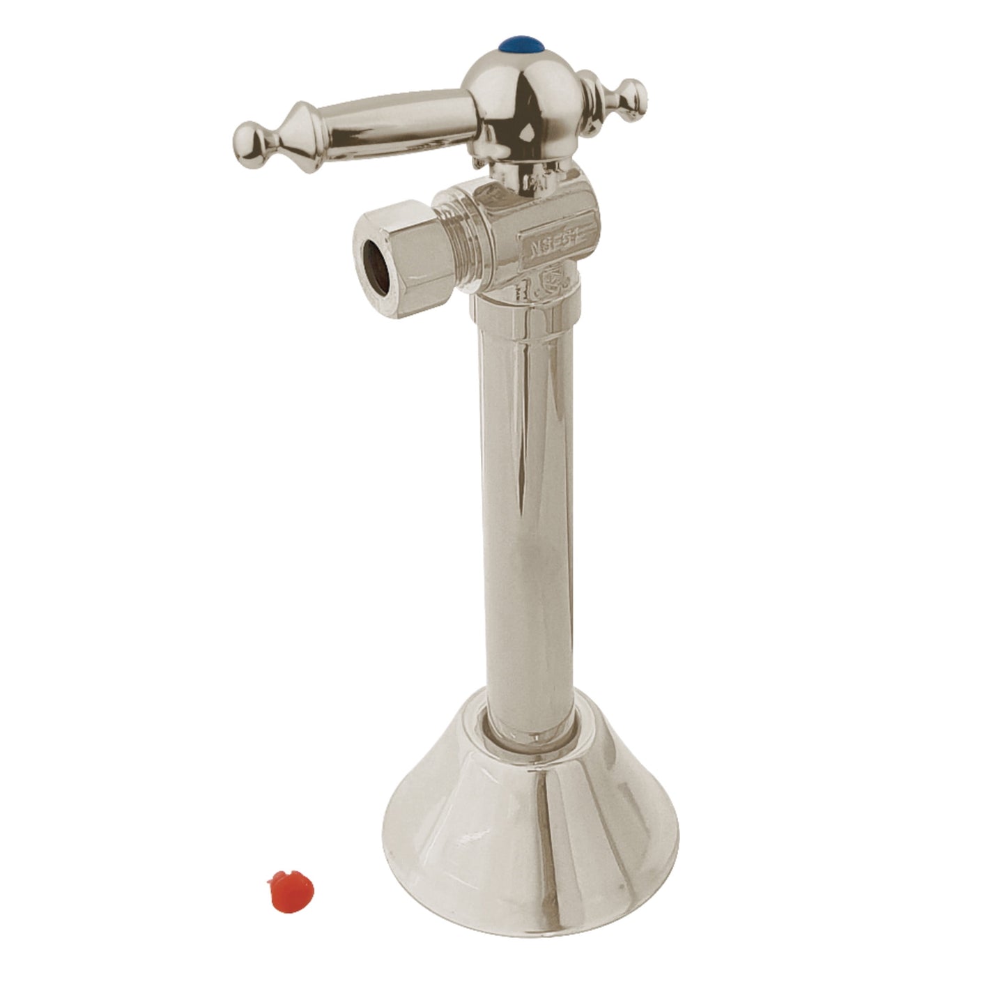 Kingston Brass CC83208TL 1/2-Inch Sweat x 3/8-Inch O.D. Comp Angle Shut-Off Valve with 5-Inch Extension in Brushed Nickel