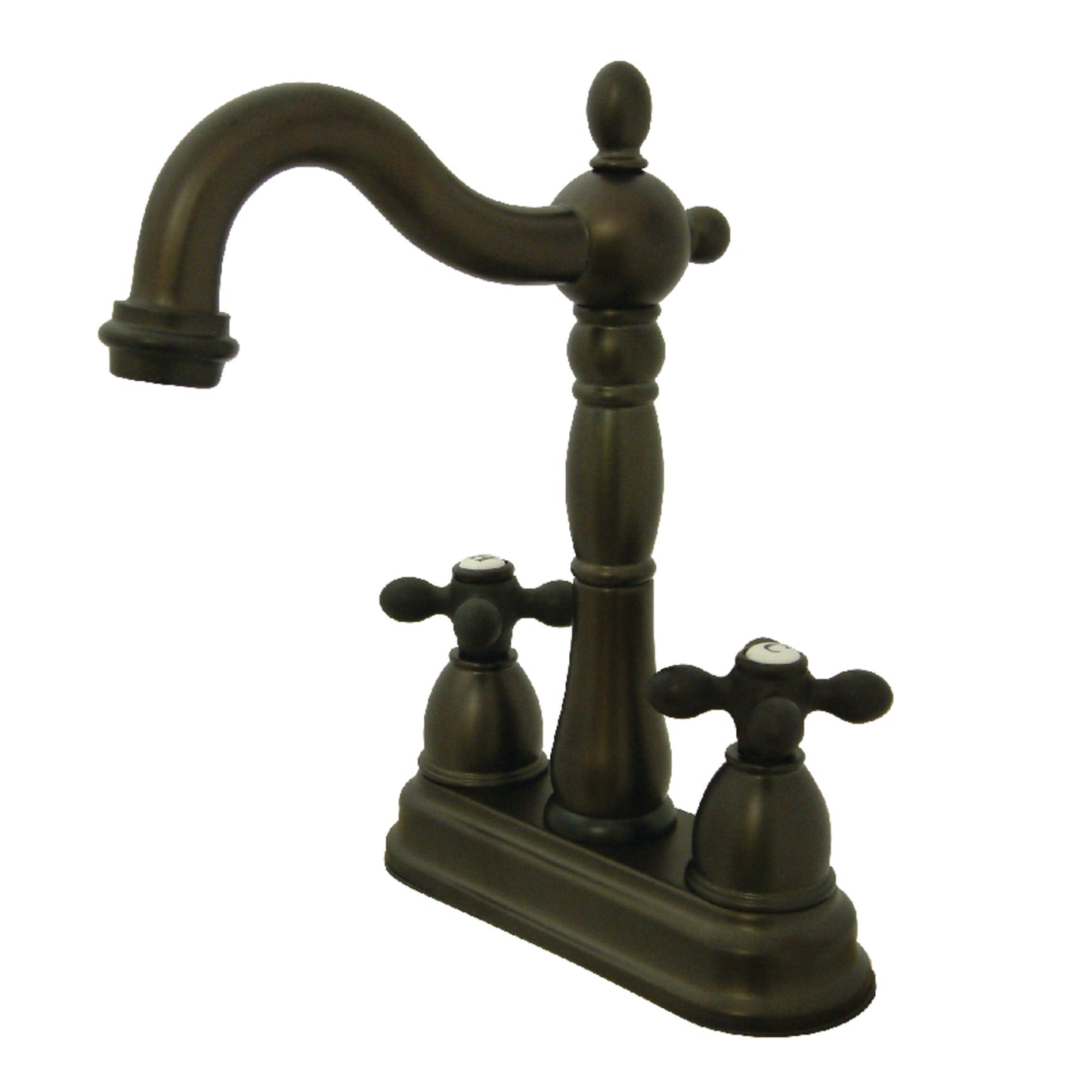Kingston Brass KB1495AX Heritage Grifo de Barra de Montaje en Cubierta de Dos Manijas y 2 Orificios en Bronce Aceitado