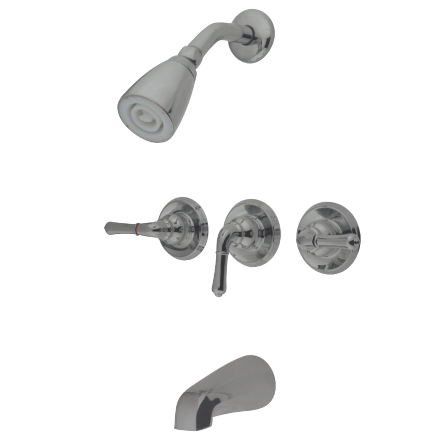 Kingston Brass KB235 Magellan Grifo de Bañera y Ducha de Tres Manijas, Bronce Aceitado