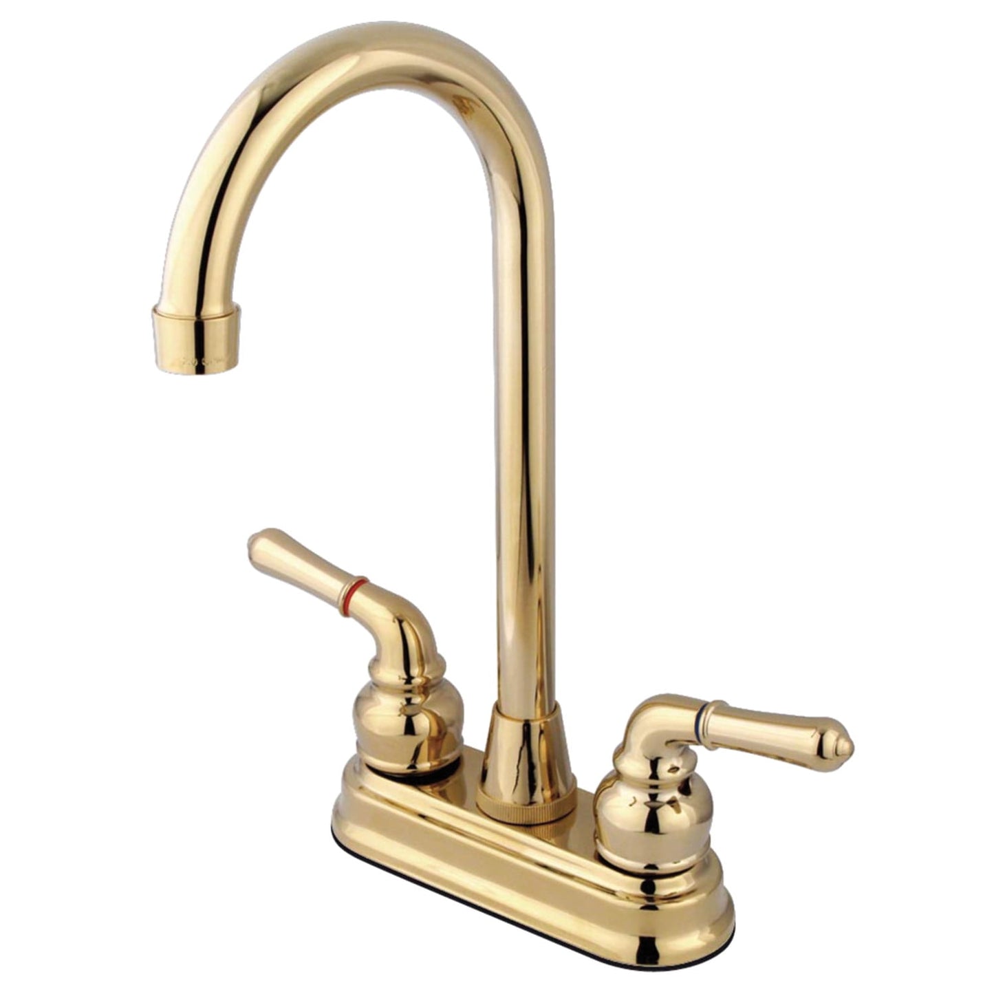 Kingston Brass KB492 Magellan Two-Handle 4" Centerset Bar Faucet, Polished Brass