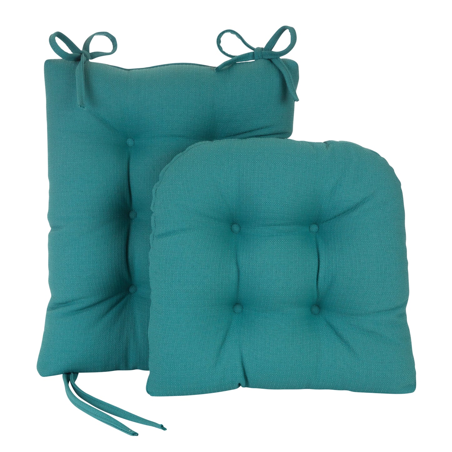 Klear Vu Gripper Non-Slip Omega 2-Piece Rocking Chair Cushion Set, Teal Blue