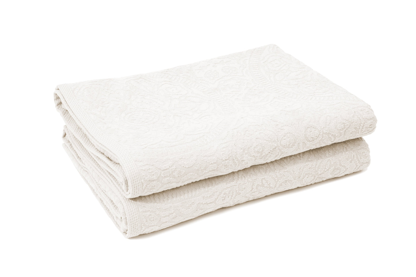 LINTEX LINENS Portofino 2 Piece 100% Cotton Bath Sheet - 40" X 70", Ivory