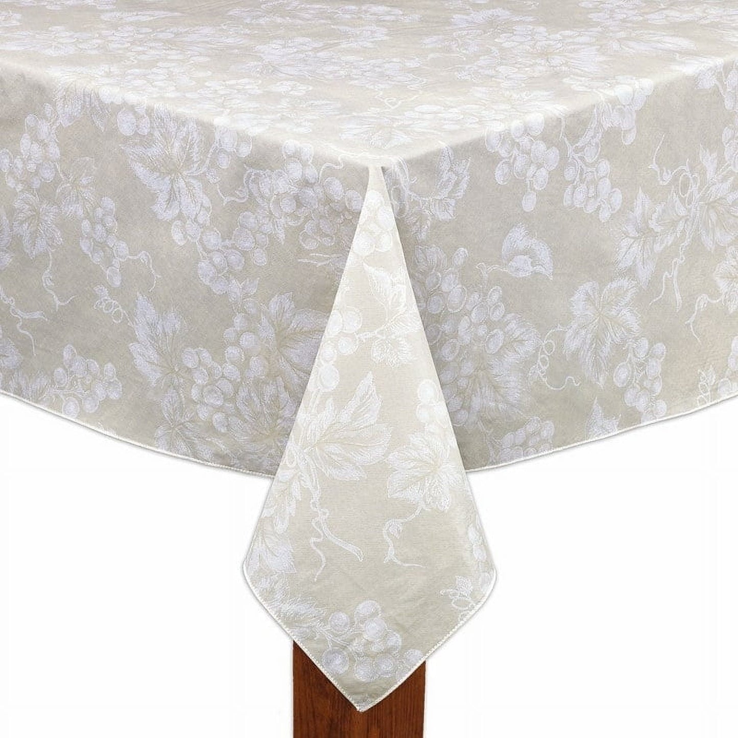 Lintex Linens Grapevine Indoor/Outdoor Vinyl Tablecloth Ivory 60"x104" Rectangle