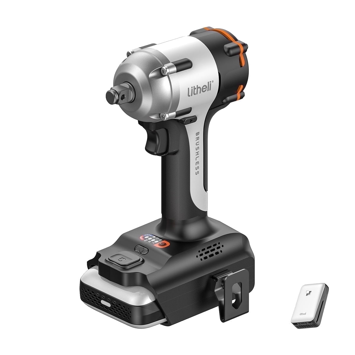 Litheli V20 Cordless Impact Wrench,1/2" Brushless Impact Drill with 332ft-lbs(450Nm) Max Torque,LED Light for Dark Environment, 2.5Ah Battery Power Impact Driver for Home Car Tires Mower