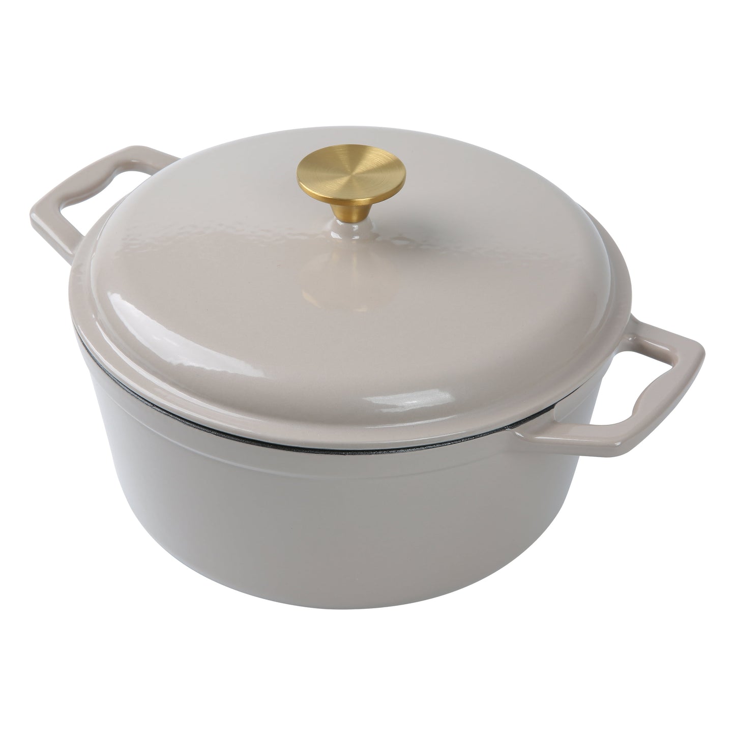 Mainstays 4.75qt Oven-Safe Ceramic Enamel Cast-Iron Dutch Oven, Washed Stone