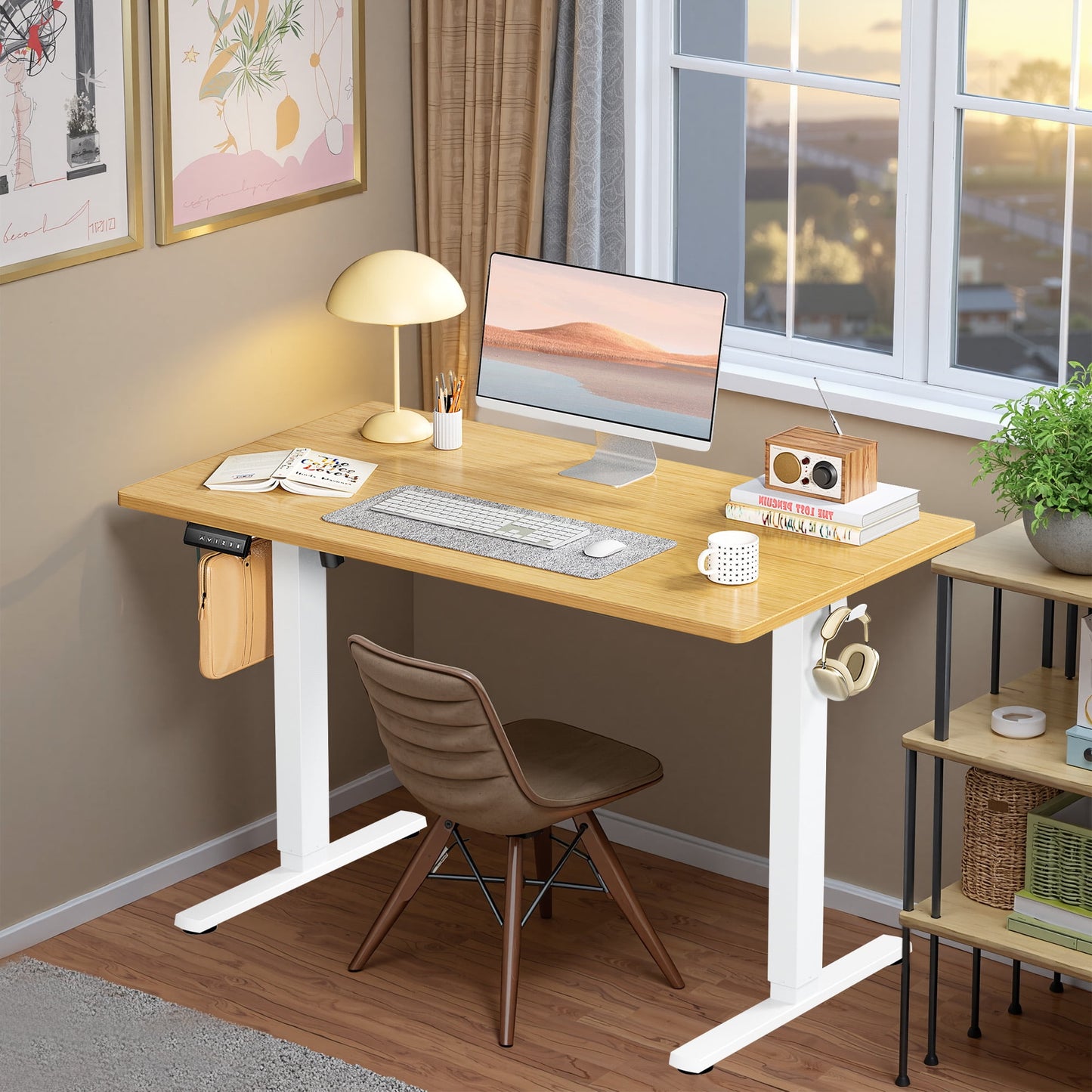 MAYEERTY 40" × 24" Lifting Computer Table Height Adjustable Standing Desk for Home Office