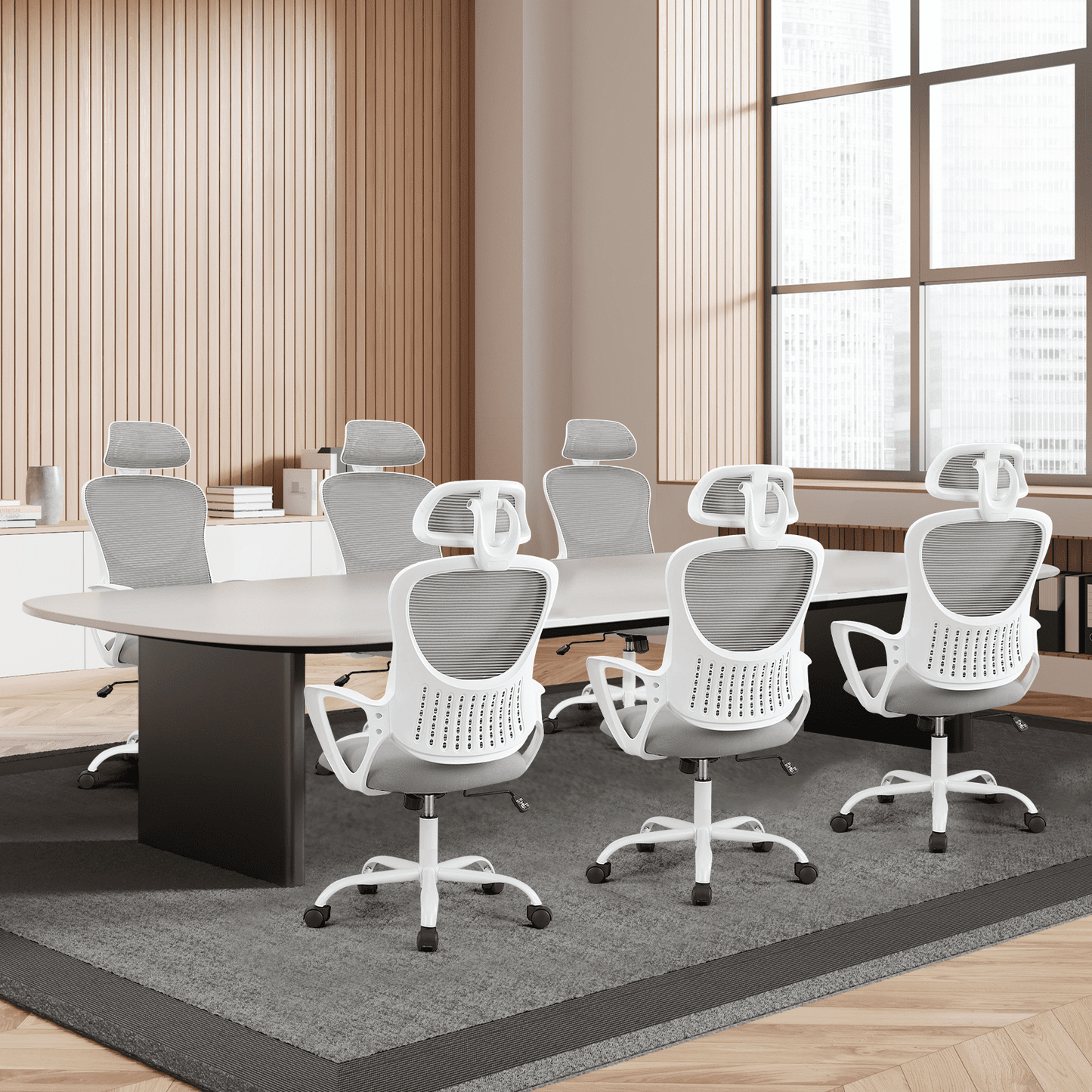 MAYEERTY Ergonomic Office Chair for Standing Desk with Adjustable Height, Computer Desk Chairs, Black
