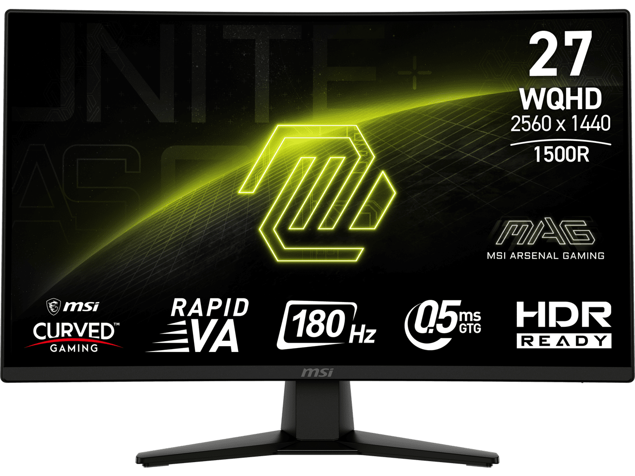 MSI 27" 180 Hz Rapid VA QHD Gaming Monitor Adaptive Sync 89% Adobe RGB 93% DCI-P3 128% sRGB MAG 274CQF