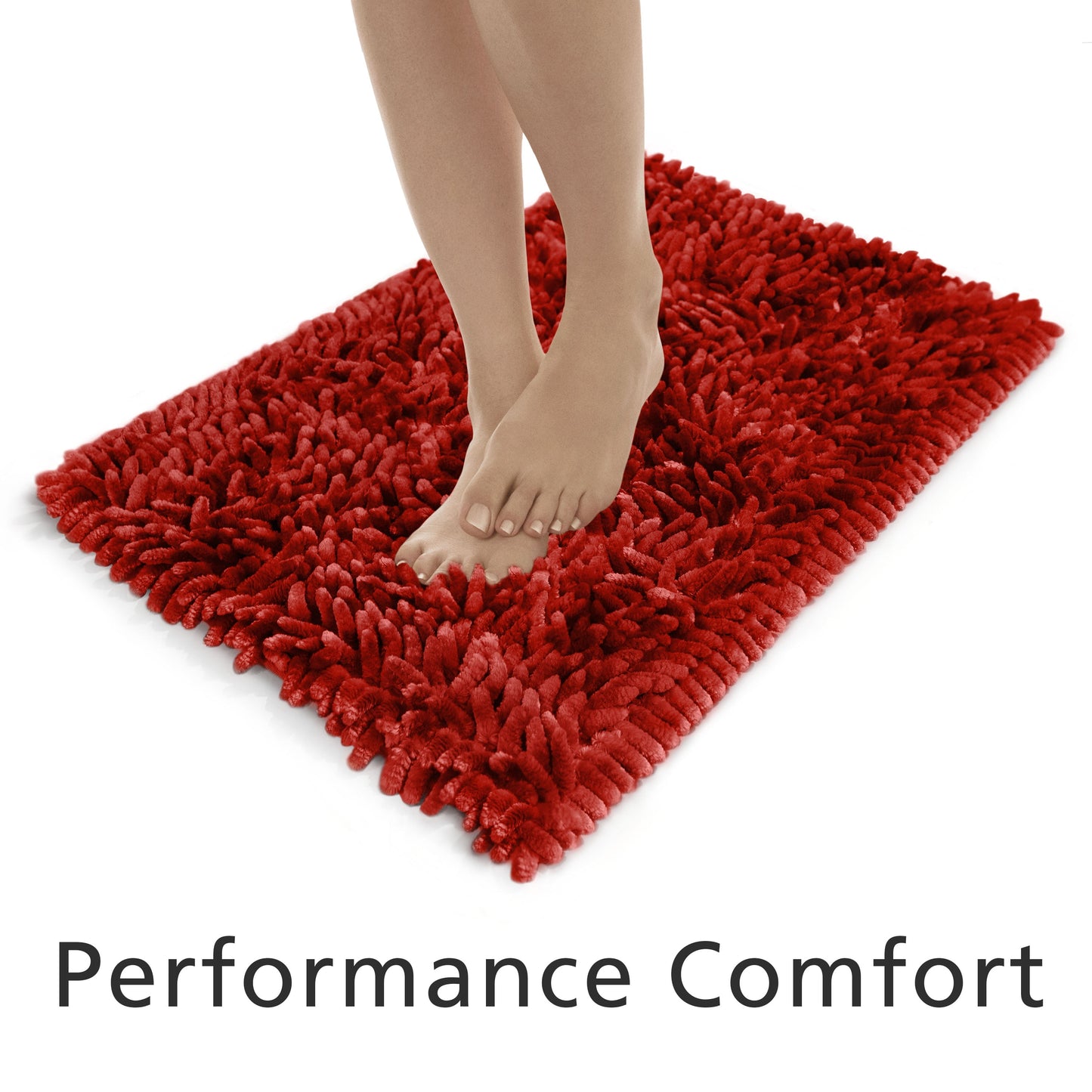 Mainstays Performance Bath Rug, Aqua, Shiny Chenille Top, Memory Foam, 17x24â€