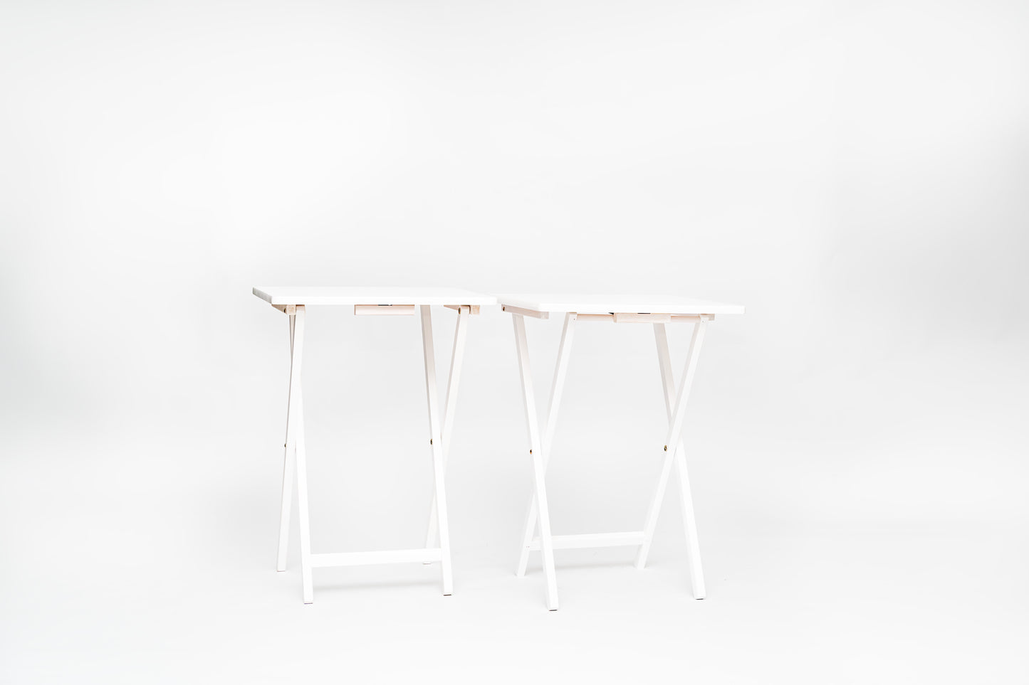Mainstays Rubberwood Folding TV Tray Table, White (Set of 2)