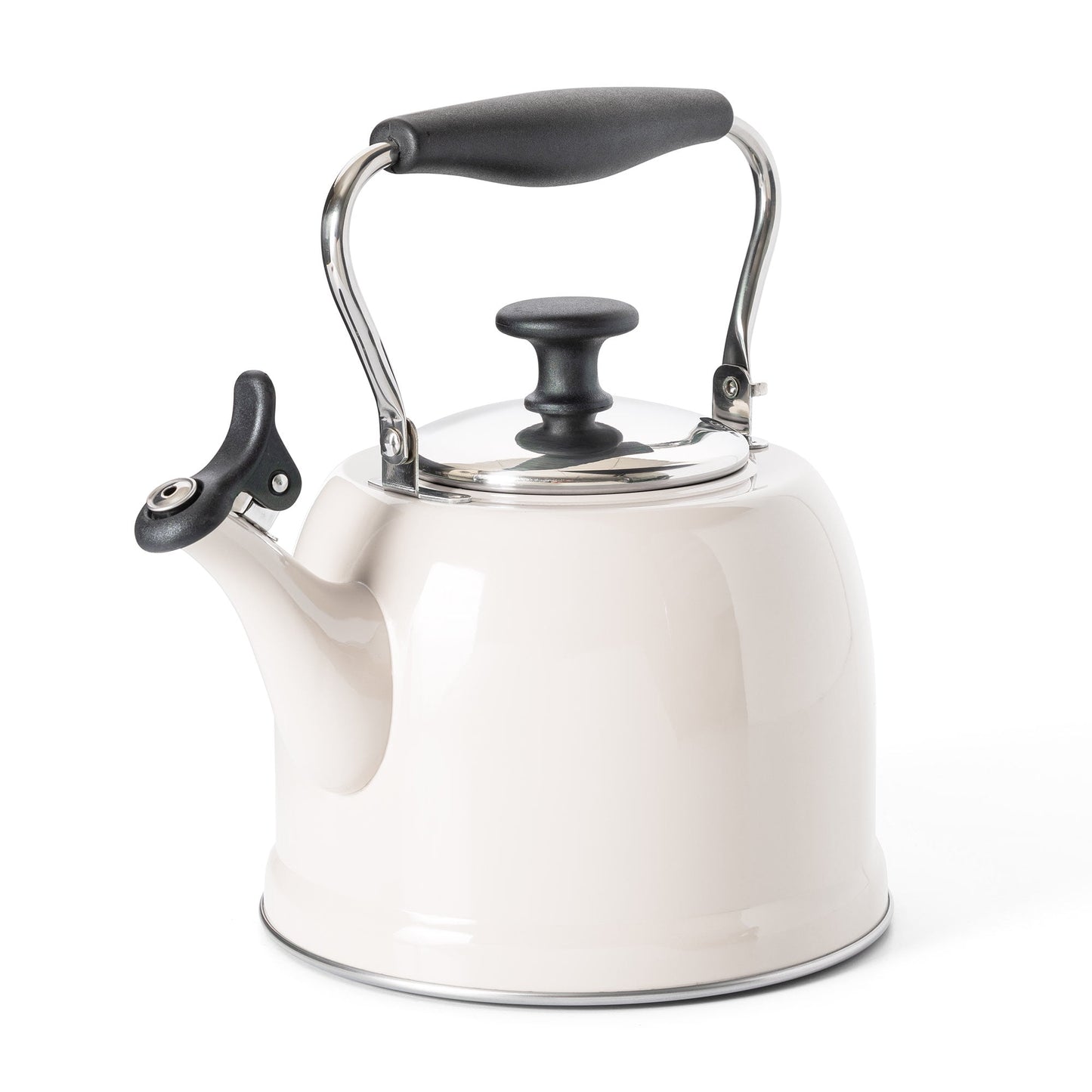 Martha Stewart Everyday Lily Pond 2.2-Quart Stainless Steel Stovetop Tea Kettle with Lid, Linen