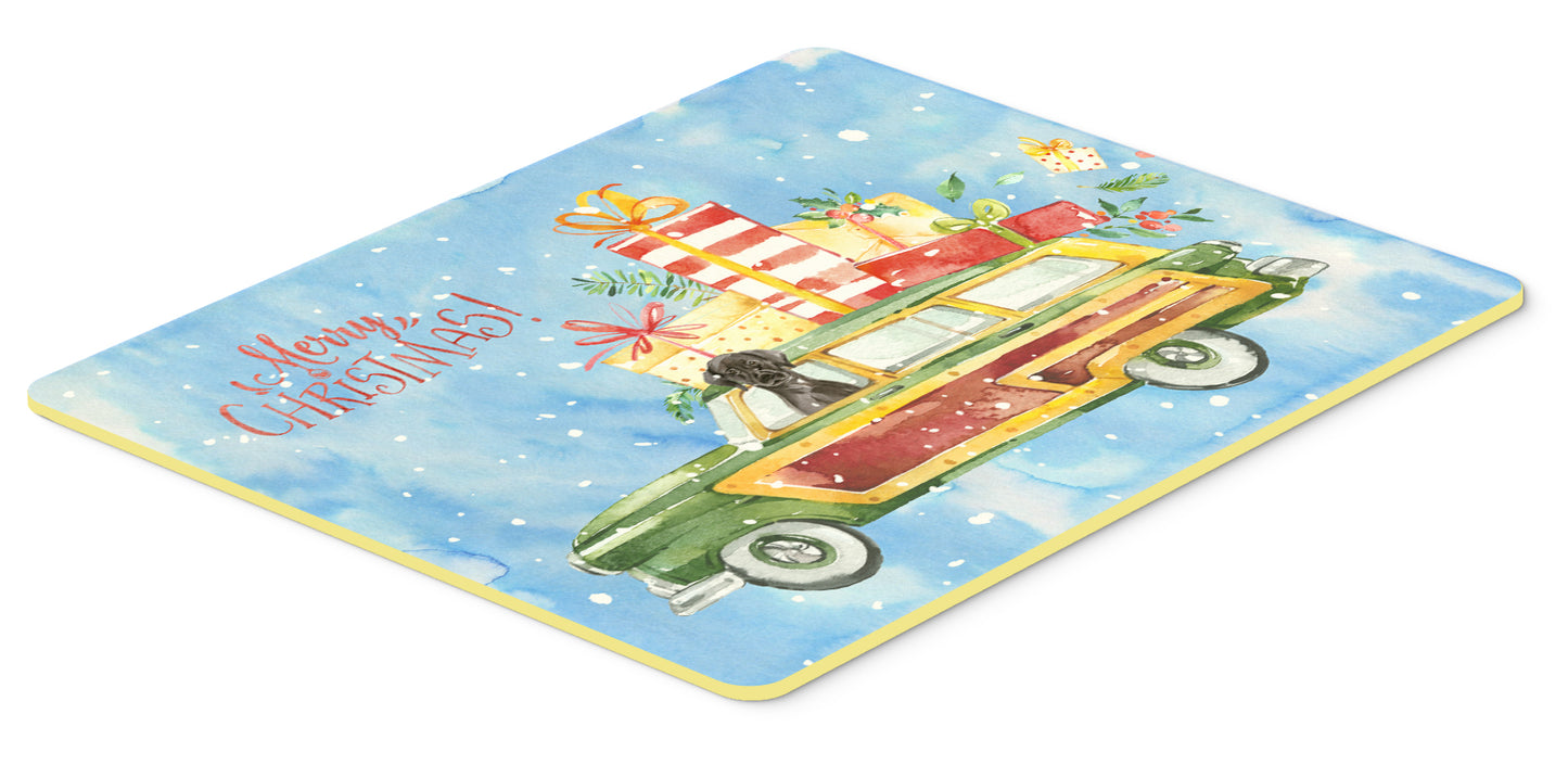 Merry Christmas Black Labrador Retriever Kitchen or Bath Mat 24x36