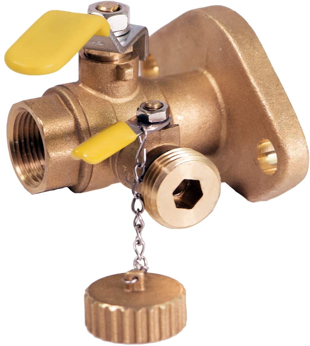 Midline Valve Full Port Ball Valve, with Cleanout, with Flange, Water Shutoff, Flow Control in Pipeline, Brass, 1-1/4 in. FIP Connection