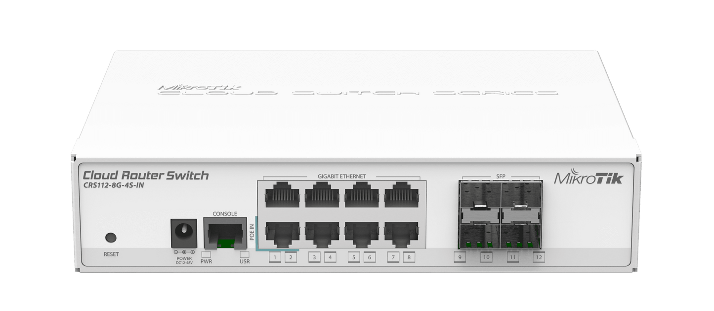 MikroTik Ethernet Smart Switch CRS112-8G-4S-IN 8 Ports Gigabit 4 SFP Cloud