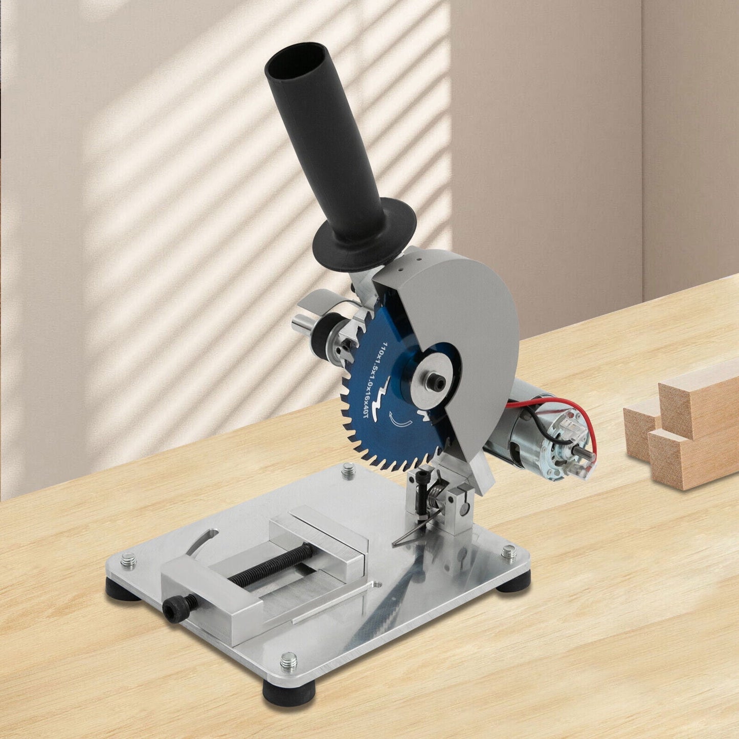 Mini Table Saw, Portable Tabletop Saw, Manual Chop Saw 4-inch Diameter Saw Blade 96 Watts of Power and 9,000 rpm