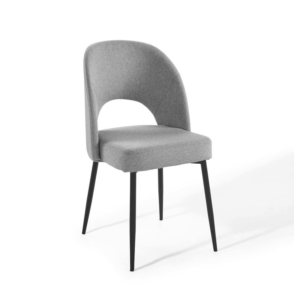 Modway Rouse 19" Upholstered Fabric Dining Side Chair in Black/Light Gray