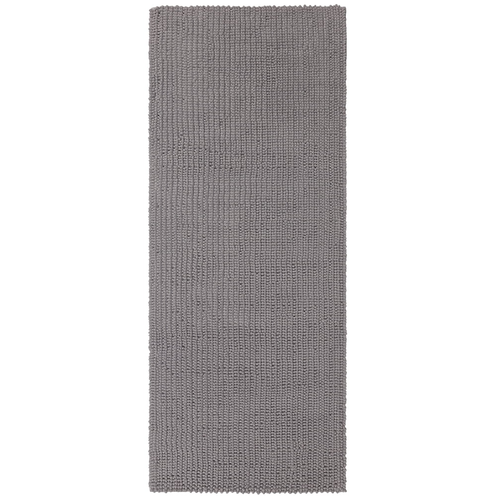 Mohawk Home Homespun Plush Fade/Stain Resistant Non-Slip Machine Washable Bath Rug, Silver, 2' x 5'