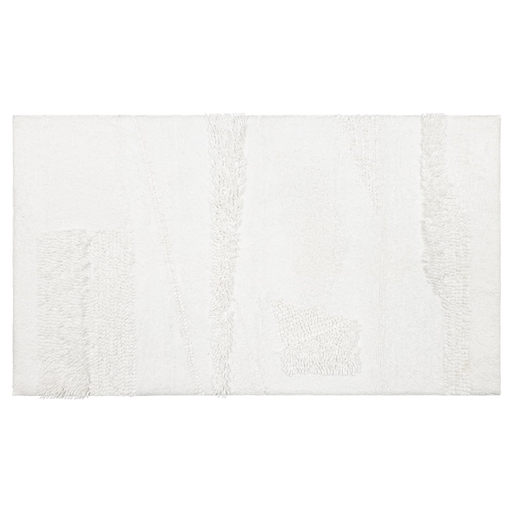 Mohawk Home Plush Cotton Fade/Stain Resistant Non-slip Machine Washable Bath Mat, Artic White, 2' x 5'