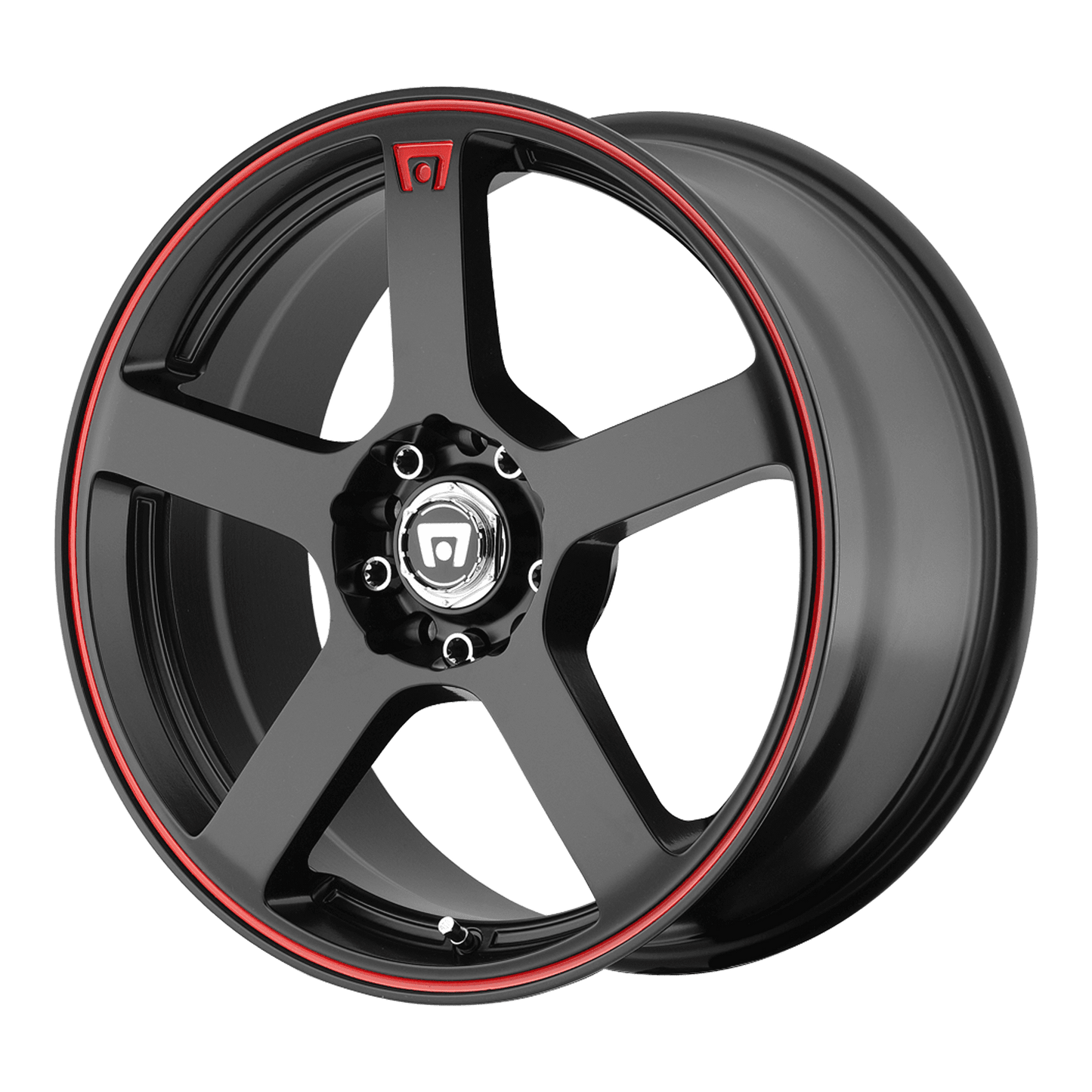 Motegi Aluminum Rim MR116 FS5 15X6.5in Matte Black Red Racing Stripe Finish, MR11656508740