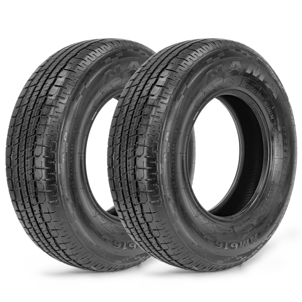 NAMA Set of 2 NM616 Semi-Steel Trailer Tires 205/75R15 10 Ply Heavy Duty Trailer Tires Load Range D