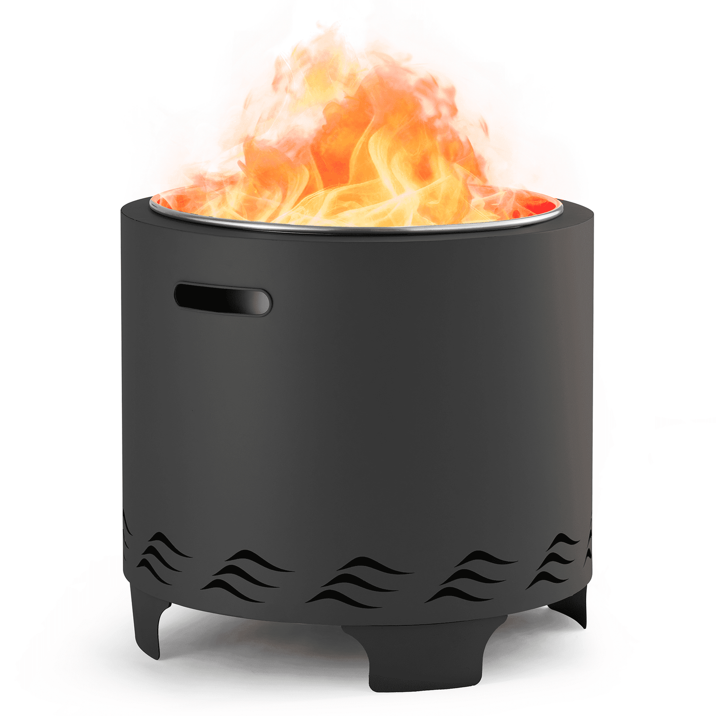 Naipo Smokeless Fire Pit, 20" Portable Stainless Steel Outdoor Fire Pit for Patio Camping, Portable Fire Pit Burning Wood, Particles, Lightweight Fireplace Burning Firepit Ideal for 2-4 People 20lbs