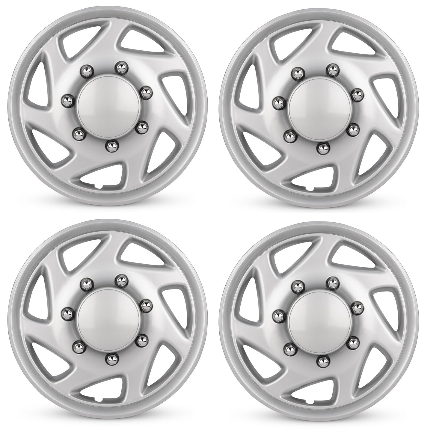 New 16 Inch Hubcaps For 1995-2011 Ford E250 - Set of 4 Silver - Wheel Covers